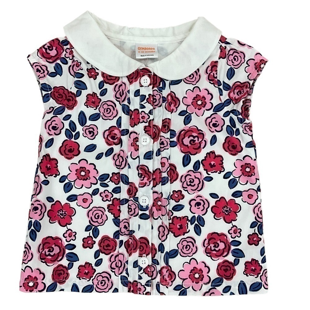 Gymboree floral button down top infant girls 6-12 months shirt NWT